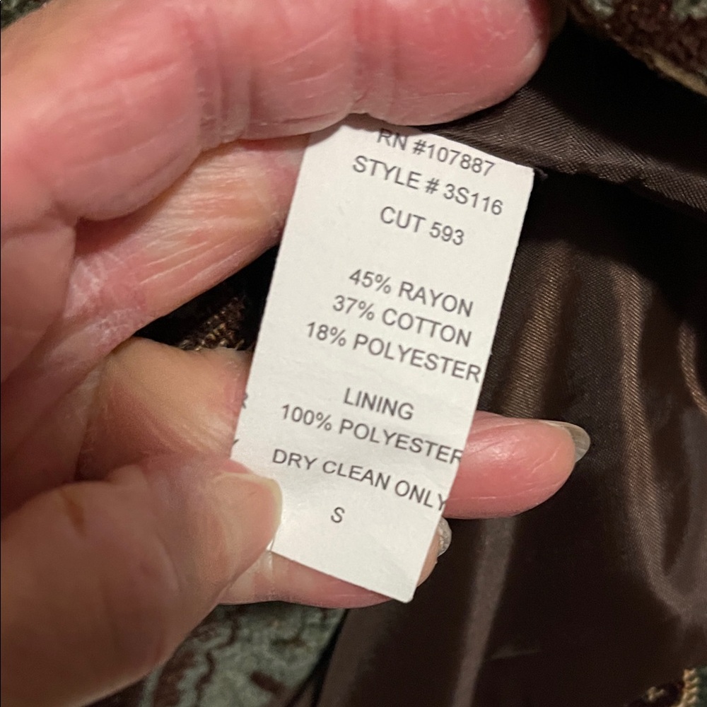 3Sisters Double Print Boutique Cropped Jacket Sz S  NWT - Picture 5 of 6